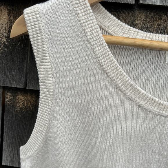 Vintage Y2K Jones NY Cashmere Silk Vest M Ivory Academia Soft - Picture 3 of 6